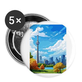 Toronto Canada Vintage Travel Poster WPA Souvenir - Buttons large 2.2''/56 mm (5-pack) - white - Front