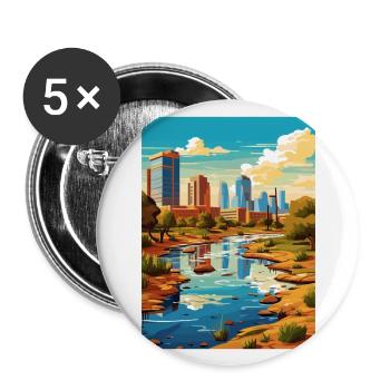 Phoenix Arizona Vintage voyage affiche WPA Souvenir - Lot de 5 grands badges (56 mm) - blanc - Devant