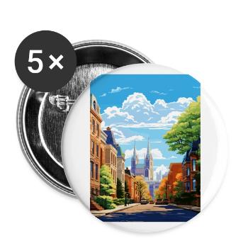 Montreal Canada Vintage Travel Poster WPA Souvenir - Buttons large 2.2''/56 mm (5-pack) - white - Front