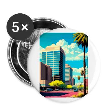 Glendale Arizona Vintage voyage affiche Souvenir - Lot de 5 grands badges (56 mm) - blanc - Devant