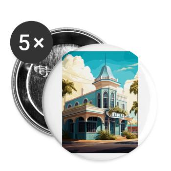 Vero Beach Florida Vintage Reiseposter Souvenir - Buttons groß 56 mm (5er Pack) - Weiß - Vorne