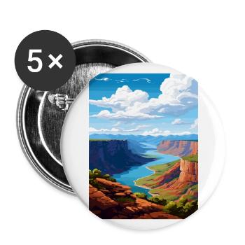 Flaming Gorge Utah Vintage voyage affiche Souvenir - Lot de 5 grands badges (56 mm) - blanc - Devant
