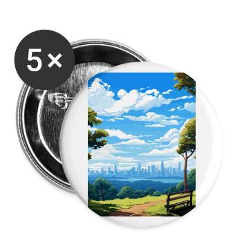 Mont Foulque Tha Australie Vintage Affiche de voyage WPA - Lot de 5 grands badges (56 mm) - blanc - Devant