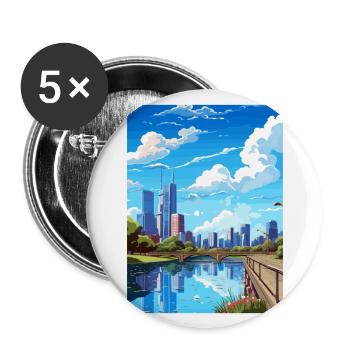 Melbourne Australie déco Vintage voyage affiche WPA - Lot de 5 grands badges (56 mm) - blanc - Devant