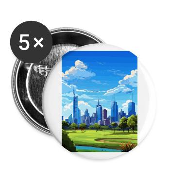Melbourne Australie déco Vintage voyage affiche WPA - Lot de 5 grands badges (56 mm) - blanc - Devant