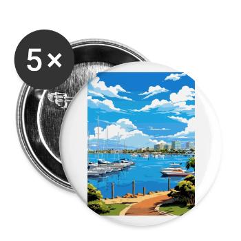Darwin Australia Deco Vintage Travel Poster WPA - Buttons large 2.2''/56 mm (5-pack) - white - Front