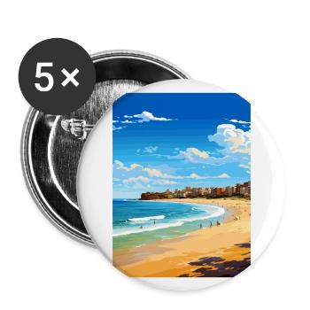 Bondi Beach Australia Vintage Travel Poster WPA - Buttons large 2.2''/56 mm (5-pack) - white - Front