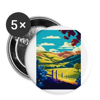 Marlborough Neuseeland Vintage Reiseposter WPA - Buttons groß 56 mm (5er Pack) - Weiß - Vorne