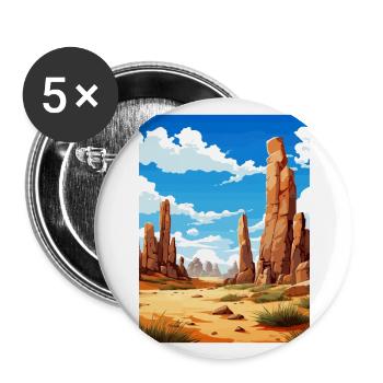 Les Pinnacles Australie Vintage voyage affiche WPA - Lot de 5 grands badges (56 mm) - blanc - Devant