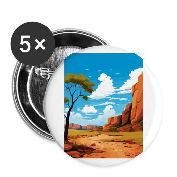 Le Kimberley Australie Vintage voyage affiche WPA - Lot de 5 grands badges (56 mm) - blanc - Devant