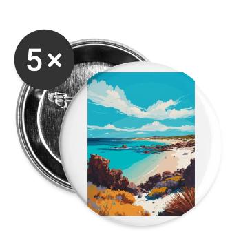 Margaret River Australie Vintage voyage affiche WPA - Lot de 5 grands badges (56 mm) - blanc - Devant
