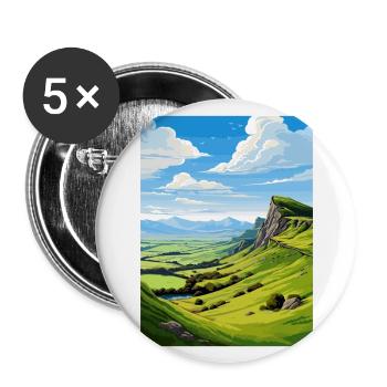 Te Mata Peak Neuseeland Vintage Reiseposter WPA - Buttons groß 56 mm (5er Pack) - Weiß - Vorne