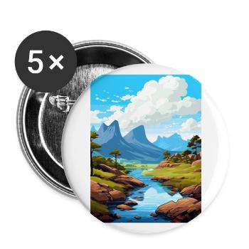 Cradle Mountain Australie Affiche de voyage Vintage - Lot de 5 grands badges (56 mm) - blanc - Devant