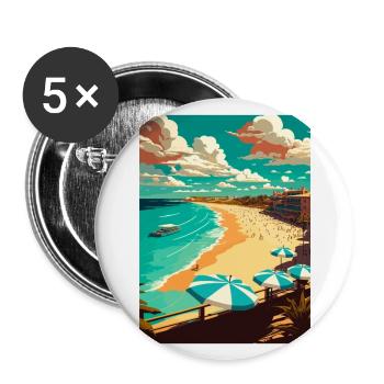 Bondi Beach Australia Vintage Travel Poster WPA - Buttons large 2.2''/56 mm (5-pack) - white - Front