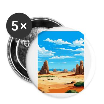 Parc national de Nambung Australie affiche de voyage - Lot de 5 grands badges (56 mm) - blanc - Devant