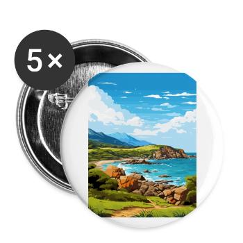 Wilsons Promontory National Park Reiseplakat - Buttons groß 56 mm (5er Pack) - Weiß - Vorne