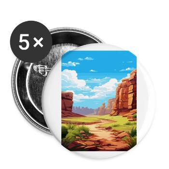 Parc national de Purnululu Australie affiche de voyage - Lot de 5 grands badges (56 mm) - blanc - Devant