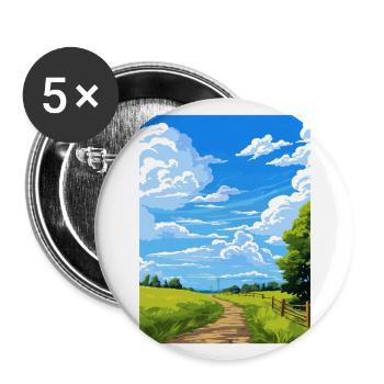Hauraki Rail Trail Nouvelle-Zélande affiche de voyage - Lot de 5 grands badges (56 mm) - blanc - Devant