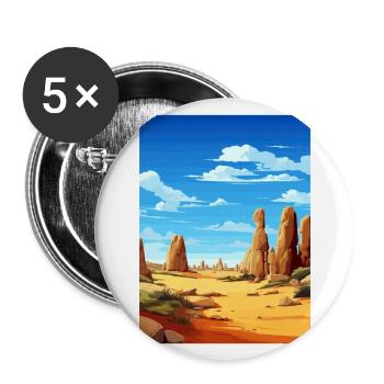 Parc national de Nambung Australie affiche de voyage - Lot de 5 grands badges (56 mm) - blanc - Devant