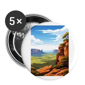 Parc national des Grampians Australie affiche de voyage - Lot de 5 grands badges (56 mm) - blanc - Devant