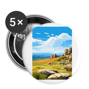 Parc national de Kosciuszko en Australie affiche de voyage - Lot de 5 grands badges (56 mm) - blanc - Devant