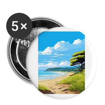 Rakiura Nationalpark Neuseeland Reiseposter - Buttons groß 56 mm (5er Pack) - Weiß - Vorne