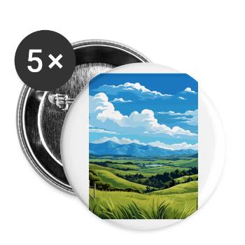 Pukaha National Wildlife Centre Nz Affiche de voyage - Lot de 5 grands badges (56 mm) - blanc - Devant