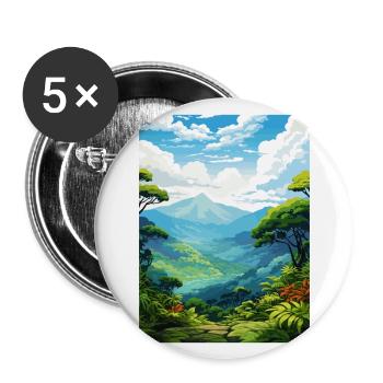 Montverde Cloud Forest Reserve Costa Rica Souvenir - Buttons large 2.2''/56 mm (5-pack) - white - Front