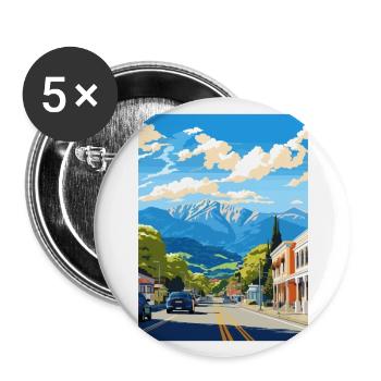 Nelson New Zealand Vintage Travel Poster Souvenir - Buttons large 2.2''/56 mm (5-pack) - white - Front