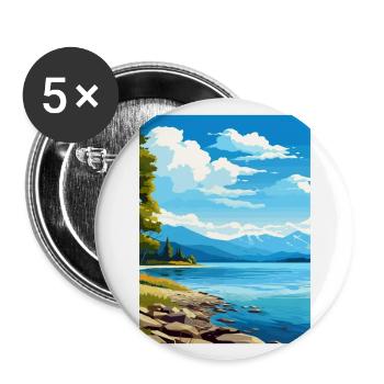 Te Anau New Zealand Vintage Travel Poster Souvenir - Buttons large 2.2''/56 mm (5-pack) - white - Front