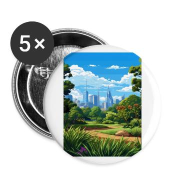 Jardin botanique royal Vintage voyage affiche WPA Art - Lot de 5 grands badges (56 mm) - blanc - Devant