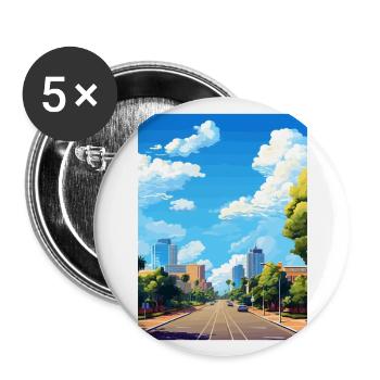 Perth Australien Deko Vintage Reiseposter WPA Kunst - Buttons groß 56 mm (5er Pack) - Weiß - Vorne