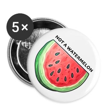 Pas une pastèque Palestine Art - Lot de 5 grands badges (56 mm) - blanc - Devant