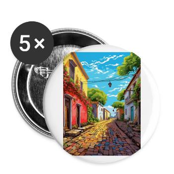 Colonia Del Sacramento Vintage Travel Poster WPA - Buttons large 2.2''/56 mm (5-pack) - white - Front