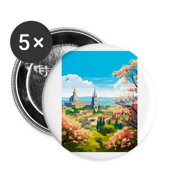 Guadalajara Dekoration Vintage Reiseposter WPA - Buttons groß 56 mm (5er Pack) - Weiß - Vorne
