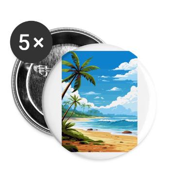 Playa Bonita Costa Rica Vintage Reiseposter WPA - Buttons groß 56 mm (5er Pack) - Weiß - Vorne