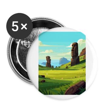 Easter Island Decoration Vintage Travel Poster WPA - Buttons large 2.2''/56 mm (5-pack) - white - Front