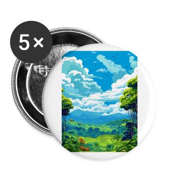 Amazone Rainforest Vintage Travel Poster Souvenir - Buttons large 2.2''/56 mm (5-pack) - white - Front