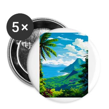Saint Lucia Caribbean Vintage Travel Poster WPA - Buttons large 2.2''/56 mm (5-pack) - white - Front