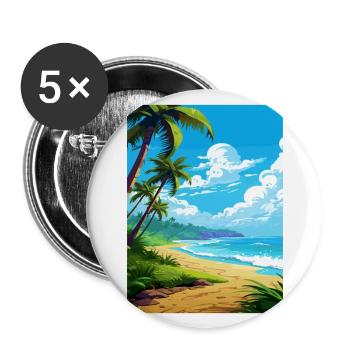 Playa Jaco Costa Rica Vintage Reiseposter WPA - Buttons groß 56 mm (5er Pack) - Weiß - Vorne