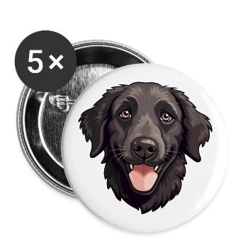 Curly Coated Retriever Dog Breed Watercolor Cartoo - Buttons large 2.2''/56 mm (5-pack) - white - Front