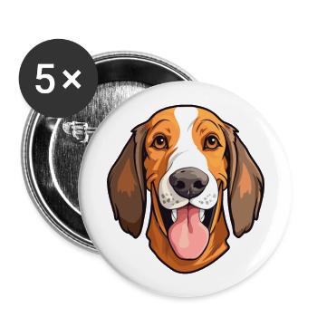 American English Coonhound chien race aquarelle Ca - Lot de 5 grands badges (56 mm) - blanc - Devant
