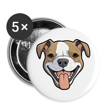 Staffordshire Bullterrier Hunderasse Aquarell ca - Buttons groß 56 mm (5er Pack) - Weiß - Vorne
