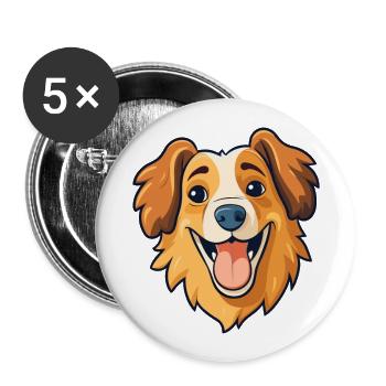 Belgian Laekenoi Dog Breed Watercolor Cartoon Kawa - Buttons large 2.2''/56 mm (5-pack) - white - Front