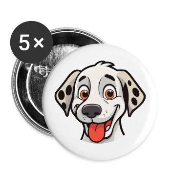 Dalmatinische Hunderasse Aquarell Cartoon Kawaii Clip - Buttons groß 56 mm (5er Pack) - Weiß - Vorne