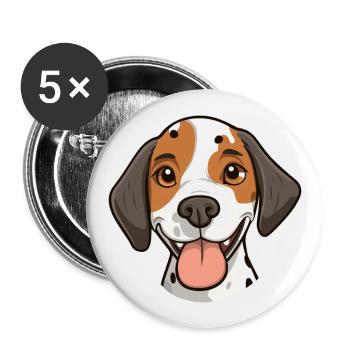 Zeiger Hund Rasse Aquarell Karikatur Kawaii Clipar - Buttons groß 56 mm (5er Pack) - Weiß - Vorne