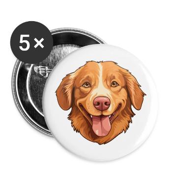 Nouvelle-Écosse Duck Tolling Retriever Chien Race Eau - Lot de 5 grands badges (56 mm) - blanc - Devant