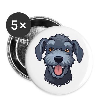 Kerry Blue Terrier Hunderasse Aquarell Karikatur Ka - Buttons groß 56 mm (5er Pack) - Weiß - Vorne