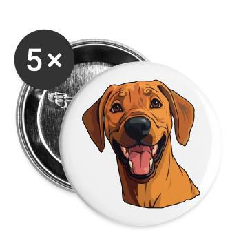 Rhodesian Ridgeback chien race aquarelle dessin animé K - Lot de 5 grands badges (56 mm) - blanc - Devant