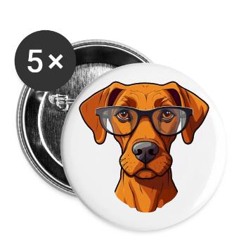 Rhodesian Ridgeback Dog Breed Watercolor Cartoon K - Buttons large 2.2''/56 mm (5-pack) - white - Front